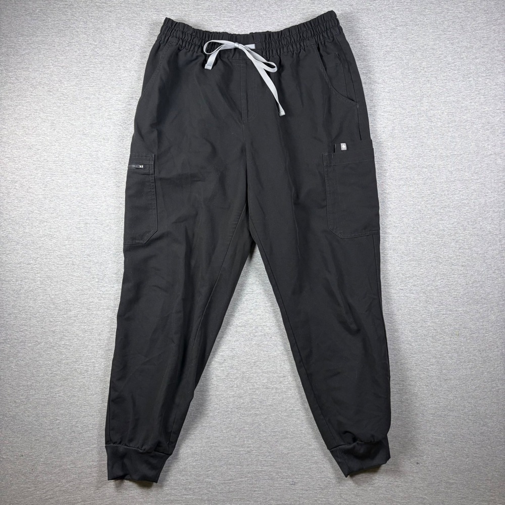 FIGS Scrub Pants Women XL Black Zamora Jogger Cargo Technical Collection